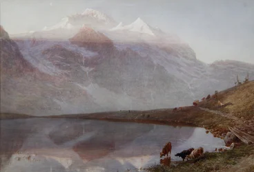 De Jungfrau bij zonsopgang