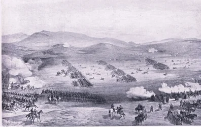 Balaclava, 25 oktober 1854: De aanval van de Lichte Brigade, illustratie uit Britse gevechten op land en zee, 1915