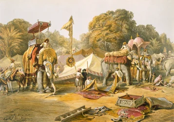 Pheel Khana, of olifantenverblijven, kamp van Holkar, uit 