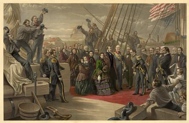 Koningin Victoria bezoekt HMS Resolute