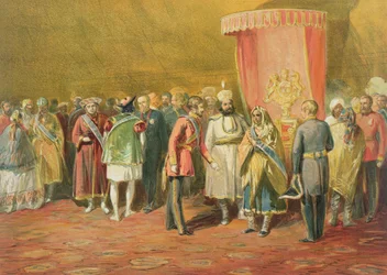 De eerste investituur van de Ster van India, 1863