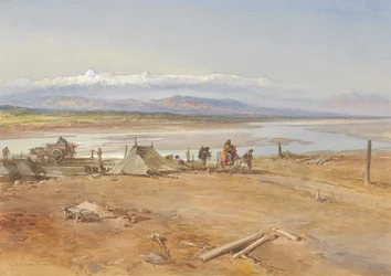De rivier Chenab, Punjab, 1865