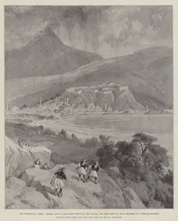 De problemen op Kreta, Retimo, een van de belangrijkste steden van het eiland, en de plaats van vele moorden door Turkse soldaten