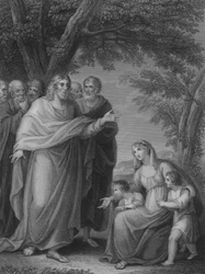 Christus en de kinderen van Zebedeüs (gravure)