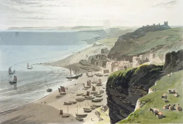 Hastings, vanaf de East Cliff, uit 