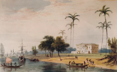 In het Tuinhuis Reach, Calcutta, ca. 1786-1791, 1935