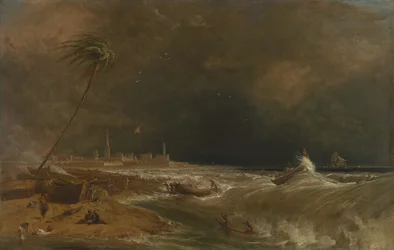 Madras, of Fort St. George, in de Golf van Bengalen -- Een storm trekt voorbij