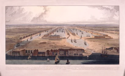 West India Docks, Poplar, Londen, 1802