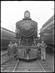 Erie Railroad locomotief, frontaal, ca. 1911-12