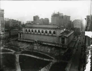 New York Public Library en Bryant Park, c.1910-21