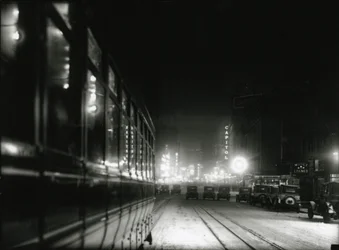 Nachtzicht nabij Times Square, ca. 1919-20