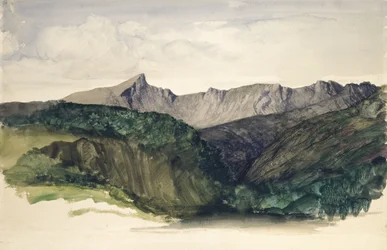 Studie van een verre bergketen, 1860