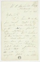 Brief van William Edward Frost