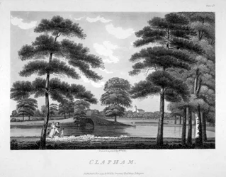 Uitzicht op Clapham, Londen, 1792