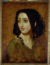 Studie van Mlle Rachel (olieverf op molenkarton)