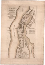 Een Topografische Kaart van het Noordelijke Deel van New York Island door Sauthier
