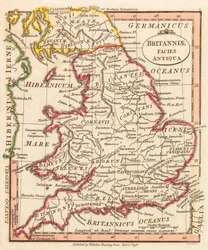 Oud Brittannië. Kaart.