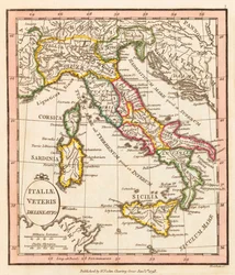 Oud Italië. Kaart.