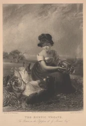 De rustieke krans, prent gemaakt door G.H. Phillips