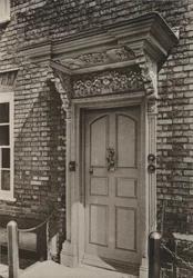 Deur, West Street, Rye, Sussex (zwart-wit foto)