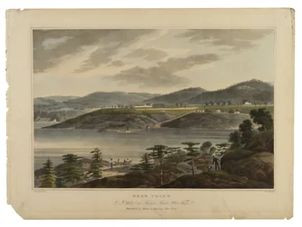 West Point, nr. 16 van de Hudson River Port-Folio, gegraveerd door I. Hill