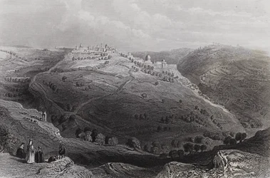 Berg Sion, Jeruzalem, vanaf de heuvel van het kwade advies