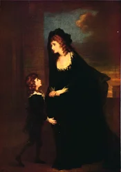Mevrouw Siddons en haar zoon in de tragedie van Isabella, 1784