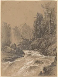 Berglandschap, Beek en Waterval