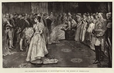 De Ontvangkamer van Hare Majesteit in Buckingham Palace, het Moment van Presentatie