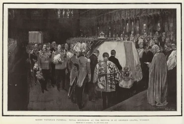 Begrafenis van koningin Victoria, koninklijke rouwenden bij de dienst in St George