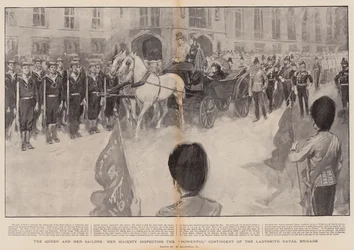 De Koningin en haar Zeelieden, Hare Majesteit inspecteert het Krachtige Contingent van de Ladysmith Marinebrigade