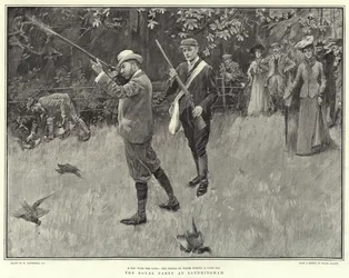 Het koninklijk gezelschap in Sandringham