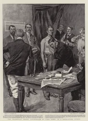 De Transvaal-crisis, enthousiasme in Kaapstad, in een wervingskantoor