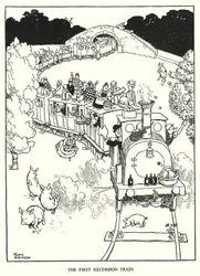 Illustratie voor Railway Ribaldry door W Heath Robinson