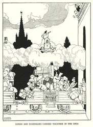 Illustratie voor Railway Ribaldry door W Heath Robinson