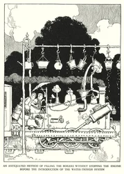 Illustratie voor Railway Ribaldry door W Heath Robinson