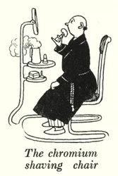 De chroom scheerstoel