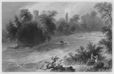 Doonass Rapids, nabij Castle Connell, aan de Shannon (gravure)