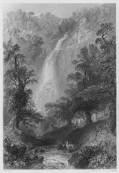 Powerscourt Waterval (gravure)