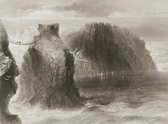 Carrick-a-Rede Touwbrug, County Antrim, Noord-Ierland, uit 