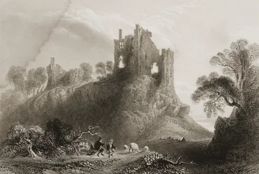 Carrigogunnell Castle, nabij Limerick, County Limerick, Ierland, uit 