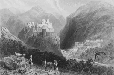 Kasteel in de berg Amana, nabij de Khan Karamont