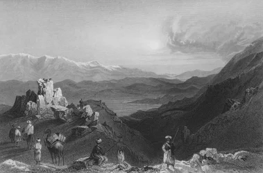 Djebel Sheich en de berg Hermon, vanaf de top van Libanon