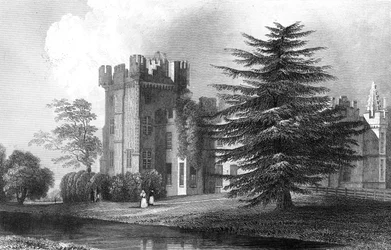 Faulkbourn Hall, nabij Whitham, Essex, gegraveerd door Henry Wallis, 1832