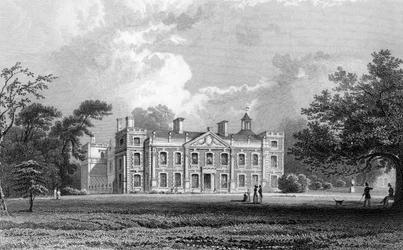 Hill Hall, nabij Epping, Essex, gegraveerd door Samuel Lacey, 1831