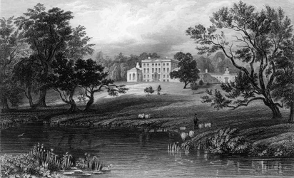 Mistley Hall, Essex, gegraveerd door John Carr Armytage, 1832