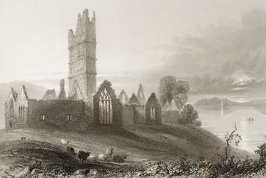 Moyne Abbey, County Mayo, Ierland, uit 