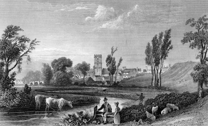 Romeins Station bij Chipping Hill, Witham, Essex, gegraveerd door William Tombleson, 1832
