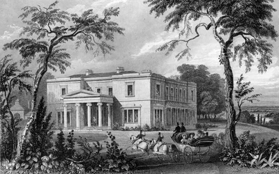 Stisted Hall, nabij Braintree, Essex, gegraveerd door John Carr Armytage, 1832