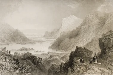 De benadering van Killarney vanaf de Kenmare Road, County Killarney, uit 